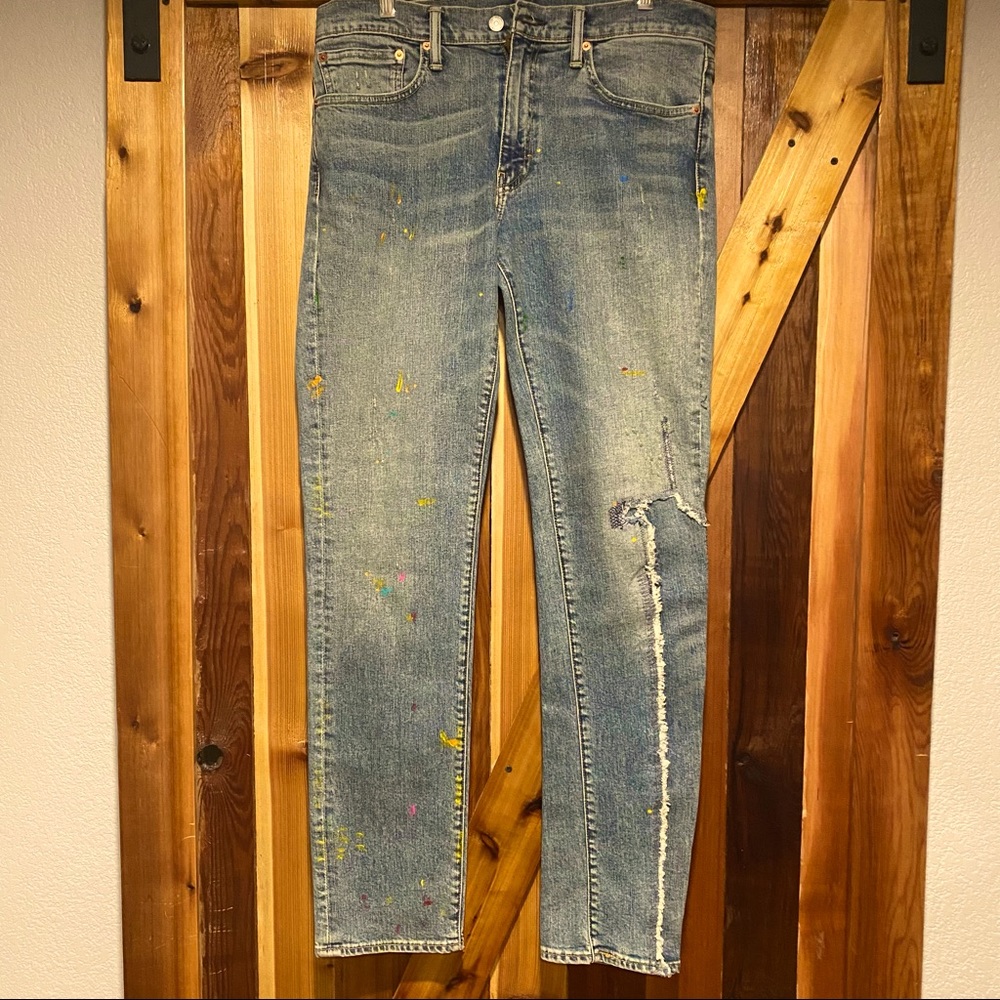 Levi's Slim Fit Jeans - Blue with Paint Splatter